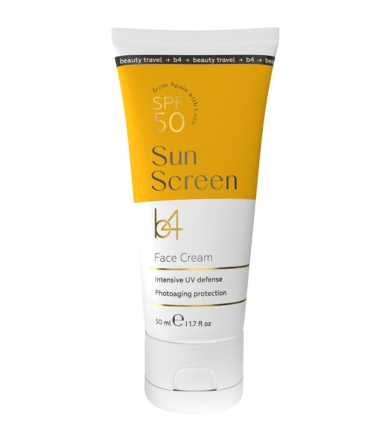 фото упаковки b4 Sun Screen крем солнцезащитный для лица