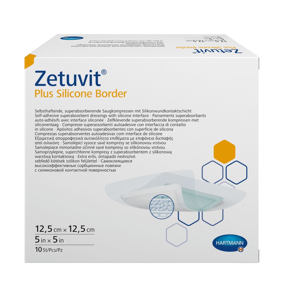 фото упаковки Zetuvit Plus Silicone Border Повязка суперабсорбирующая