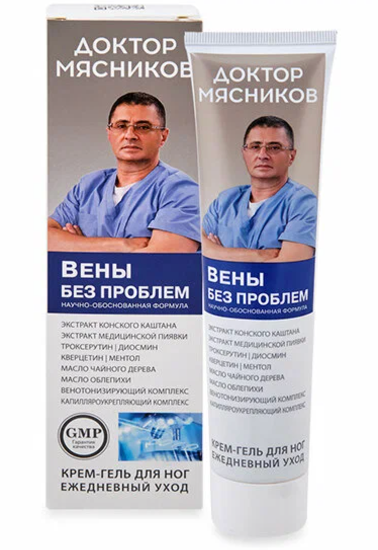 фото упаковки Доктор Мясников Вены без проблем крем-гель для ног