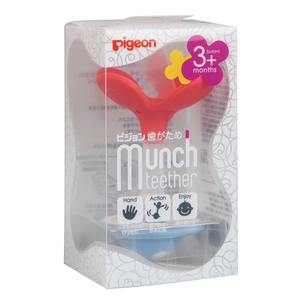 Pigeon прорезыватель-погремушка Munch teether 3 мес+, 1 шт.