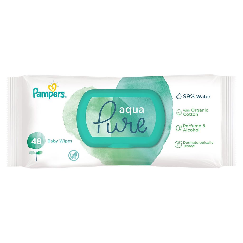 фото упаковки Pampers Aqua Pure Салфетки важные детские