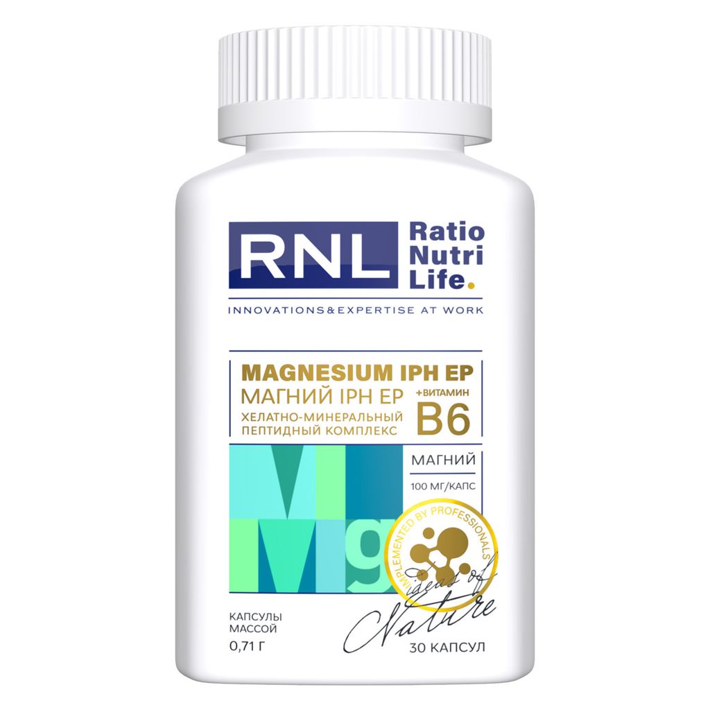 фото упаковки RatioNutriLife Магний с витамином В6 IPH EP Хелатно-минеральный пептидный комплекс