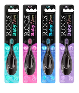 ROCS Baby Neon Зубная щетка мягкая для детей от 0 до 3 лет