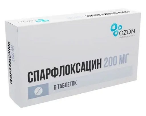 Спарфлоксацин, 200 мг, таблетки, 6 шт.