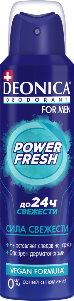 Deonica for Men Дезодорант Power fresh, спрей, 150 мл, 1 шт.