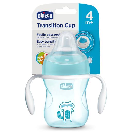 Chicco Training Cup Чашка-поильник 6+, для детей с 4 месяцев, голубого цвета, 200 мл, 1 шт.